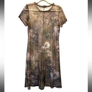 Sheer camo and floral dress size s